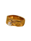 ECLAT PEARL RING - 18K GOLD PLATED